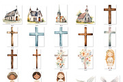 First communion watercolor clipart, an Object Graphic by MyLittleMeow (Thumbnail 7 of 9)