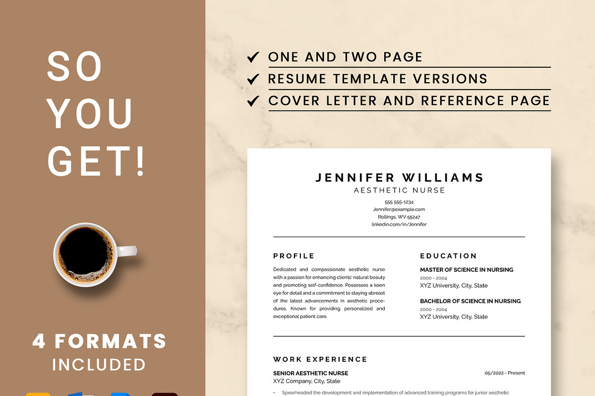 Aesthetic Nurse Resume Template, a Resume Template by ResumeInventor (Photo 8 of 9)