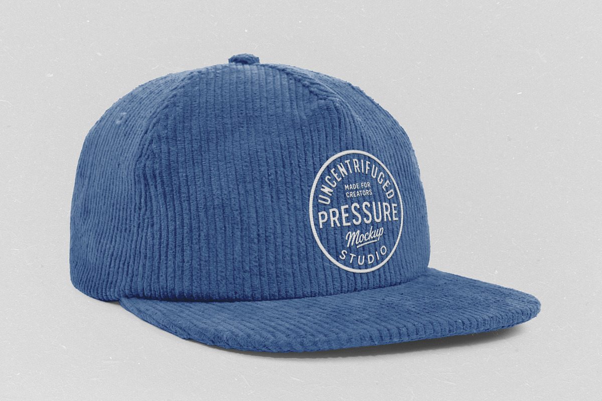 Realistic Corduroy Hat Mockup, a Hat Mockup by Uncentrifuged Pressure (Photo 4 of 7)