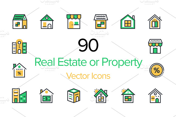 90 Real Estate Or Property Icons