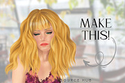Procreate Hair Brush Set, a Brush Add-On by Design Resource Hub (Thumbnail 3 of 8)