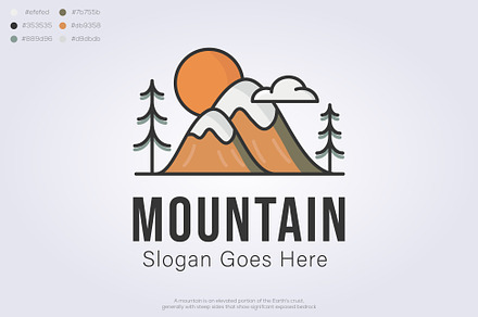 modern minimalist mountain logo icon, a Branding & Logo Template by Lodzrov