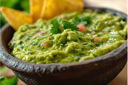 Fresh guacamole dip with tortilla, a Food & Drink Photo by Lermont51