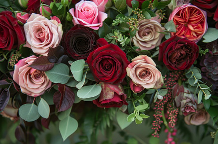 A variety of red and pink roses arra, a Photo by Iftikhar Alam