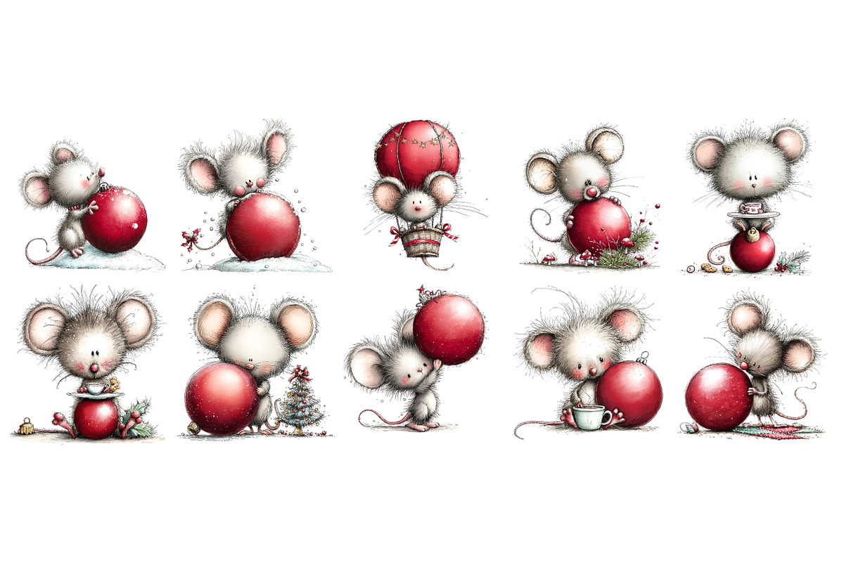 Christmas Mouse Bauble PNG, a Seasonal Illustration by Nicolle's Colorful Art (Photo 6 of 6)