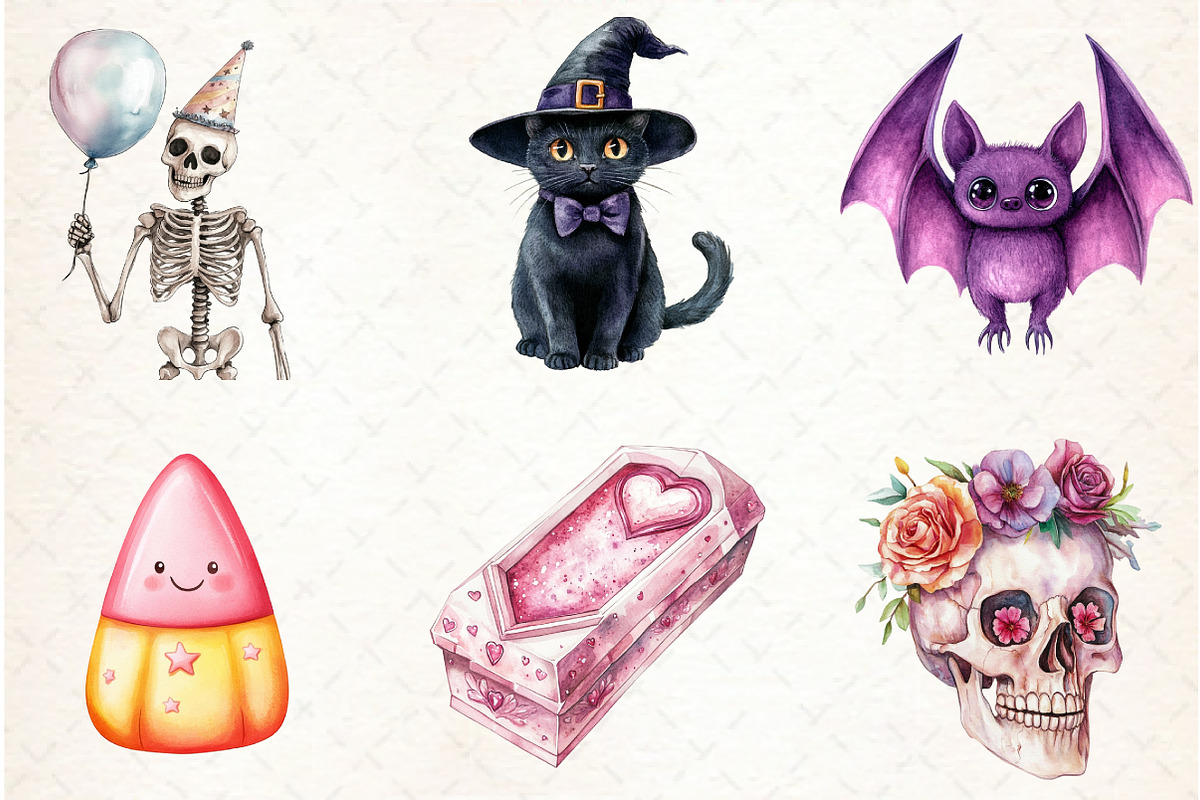 Halloween Kawaii Spooky Clipart, an Illustration by Libby Wishes (Photo 6 of 6)
