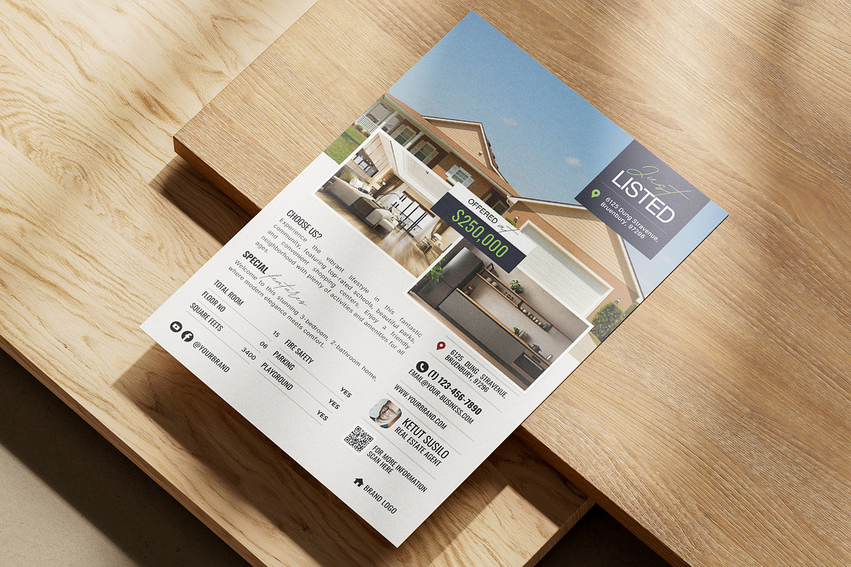 Realtor Just Listed Property Flyer, a Flyer Template by Prapti Design (Photo 8 of 10)