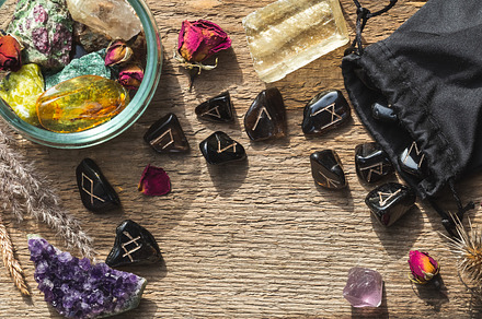Natural minerals and rune stones set, a Nature Photo by Andriana Syvanych