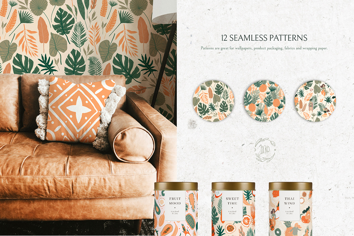 Gentle Tropics graphic kit, a Decorative Illustration by Dinkoobraz (Photo 4 of 17)