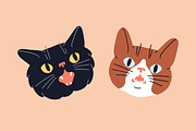 Funny cats set + seamless pattern, an Animal Illustration by Good Studio (Thumbnail 4 of 9)