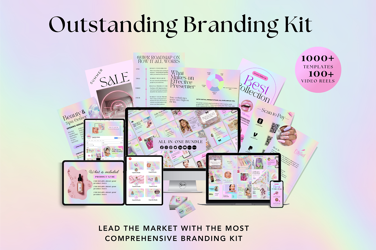 1000 Templates Brand Kit Pastel, a Social Media Template by CopertiniStudio (Photo 1 of 8)