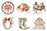 Watercolor Western Coquette Clipart, a Seasonal Illustration by designcity5 (Thumbnail 3 of 5)