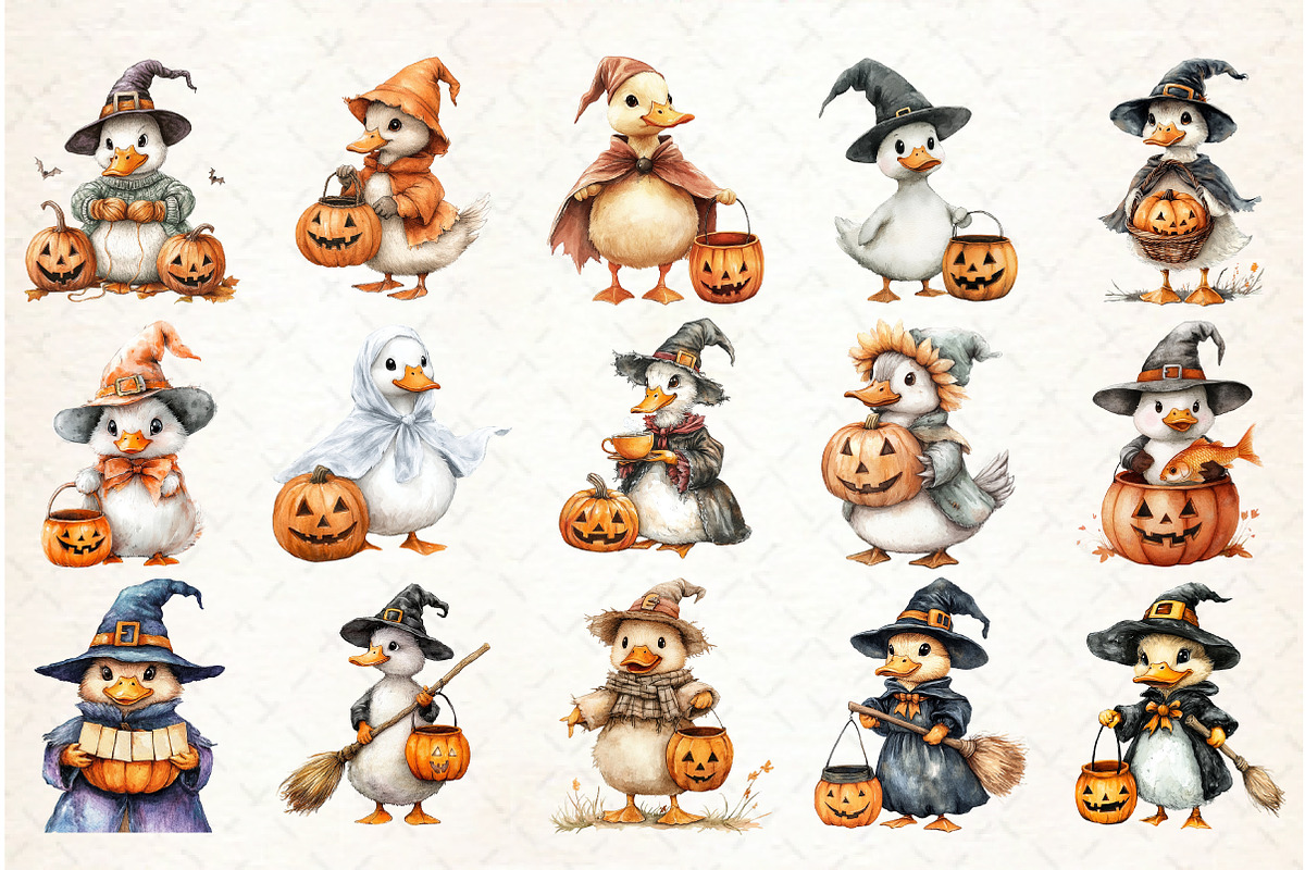 Funny Halloween Silly Goose Clipart, an Illustration by Libby Wishes (Photo 3 of 7)