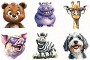 Watercolor Funny Animals Clipart, an Illustration by OK Design (Thumbnail 3 of 5)