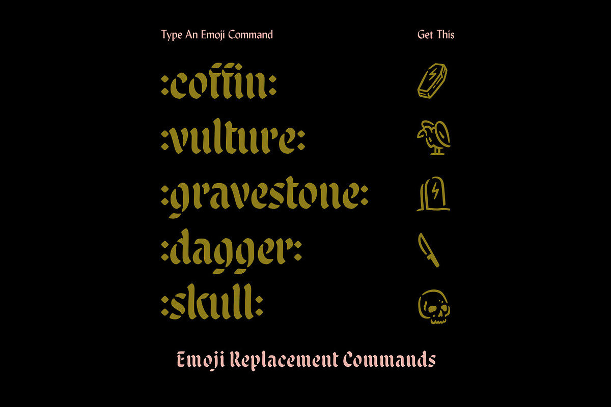 Malice Stencil, a Blackletter Font by True Grit Texture Supply