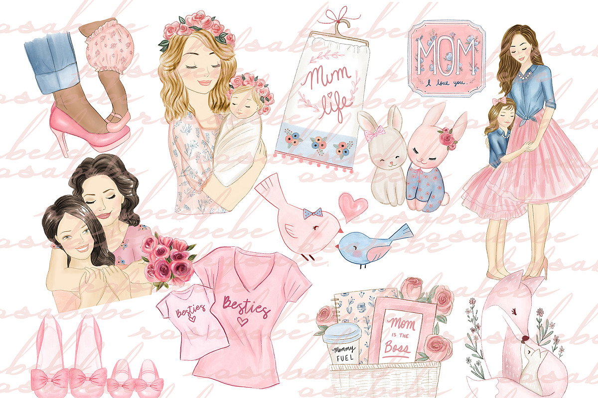 Mothers Day clipart, an Icon by Rosabebe (Photo 1 of 2)