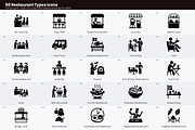 50 Restaurant Types Icons, a Duotone Icon by Symbolic Language (Thumbnail 2 of 4)