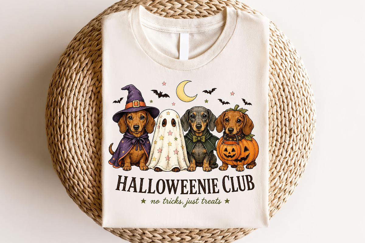 Vintage Halloween Dachshund Dog PNG, a Seasonal Illustration by CraftArtStudio (Photo 4 of 4)