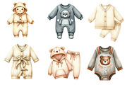 Baby clothes watercolor clipart, an Illustration by CreationArt (Thumbnail 3 of 6)