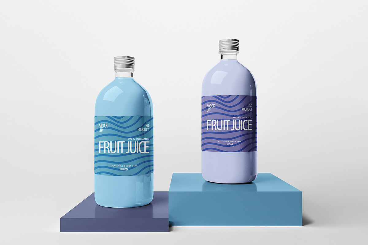 1-Liter Glass Bottle Mockup Set, a Cups & Container Mockup by Mirachma Project (Photo 5 of 9)