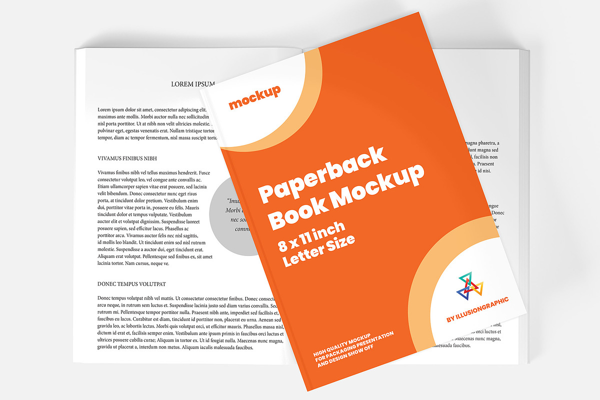 Paperback Book Mockup 8x11 inch, a Books & Magazine Mockup by Illusiongraphic (Photo 12 of 26)