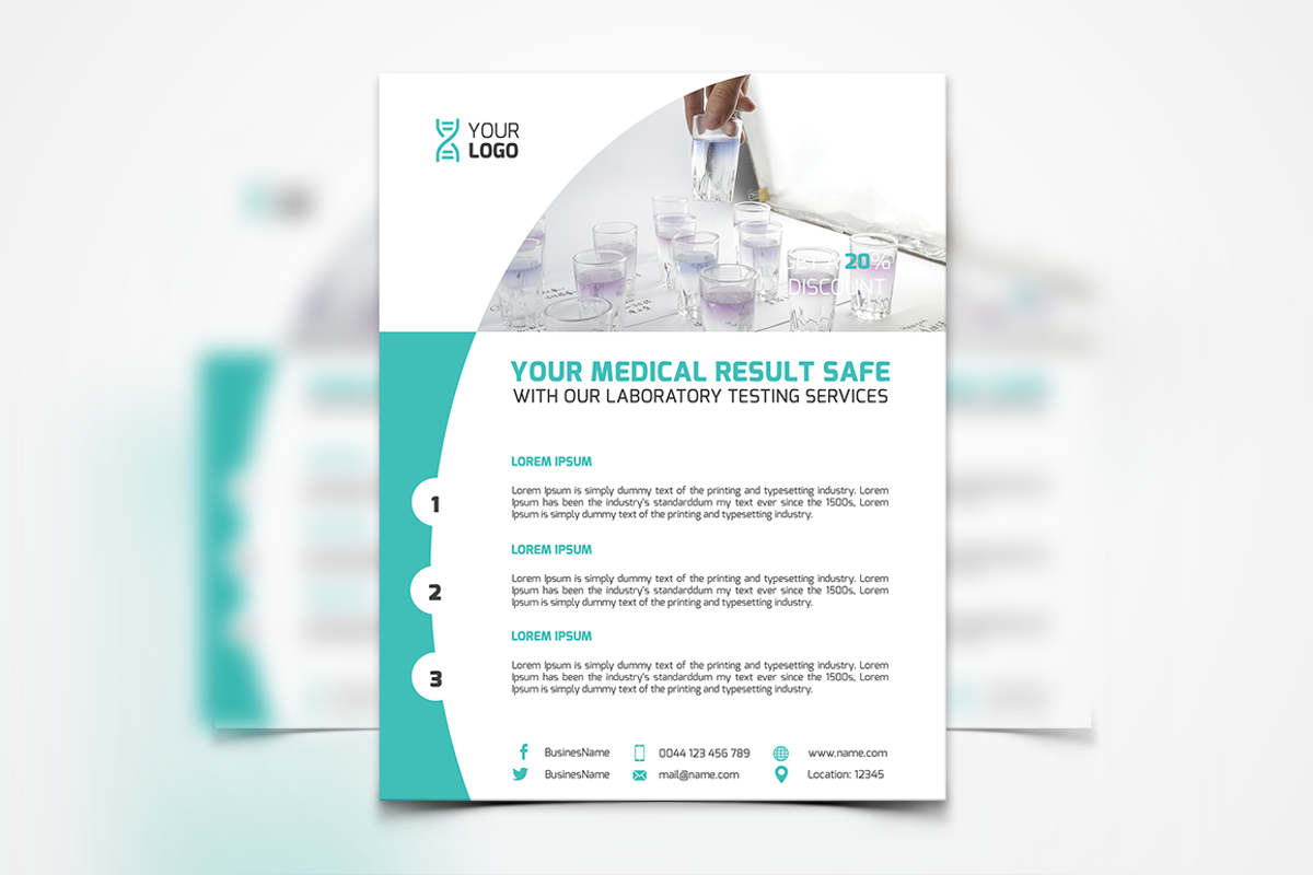 Laboratory Flyers - 4 Templates, a Flyer Template by UNIK Agency