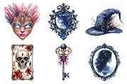 Watercolor Victorian Halloween Clipa, an Icon by Daily.Designs (Thumbnail 3 of 5)