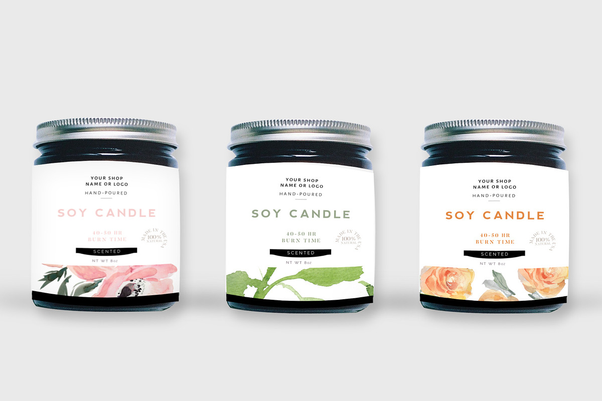 3 Candle Label Templates, a Stationery Template by Marham Labeling Co (Photo 1 of 5)