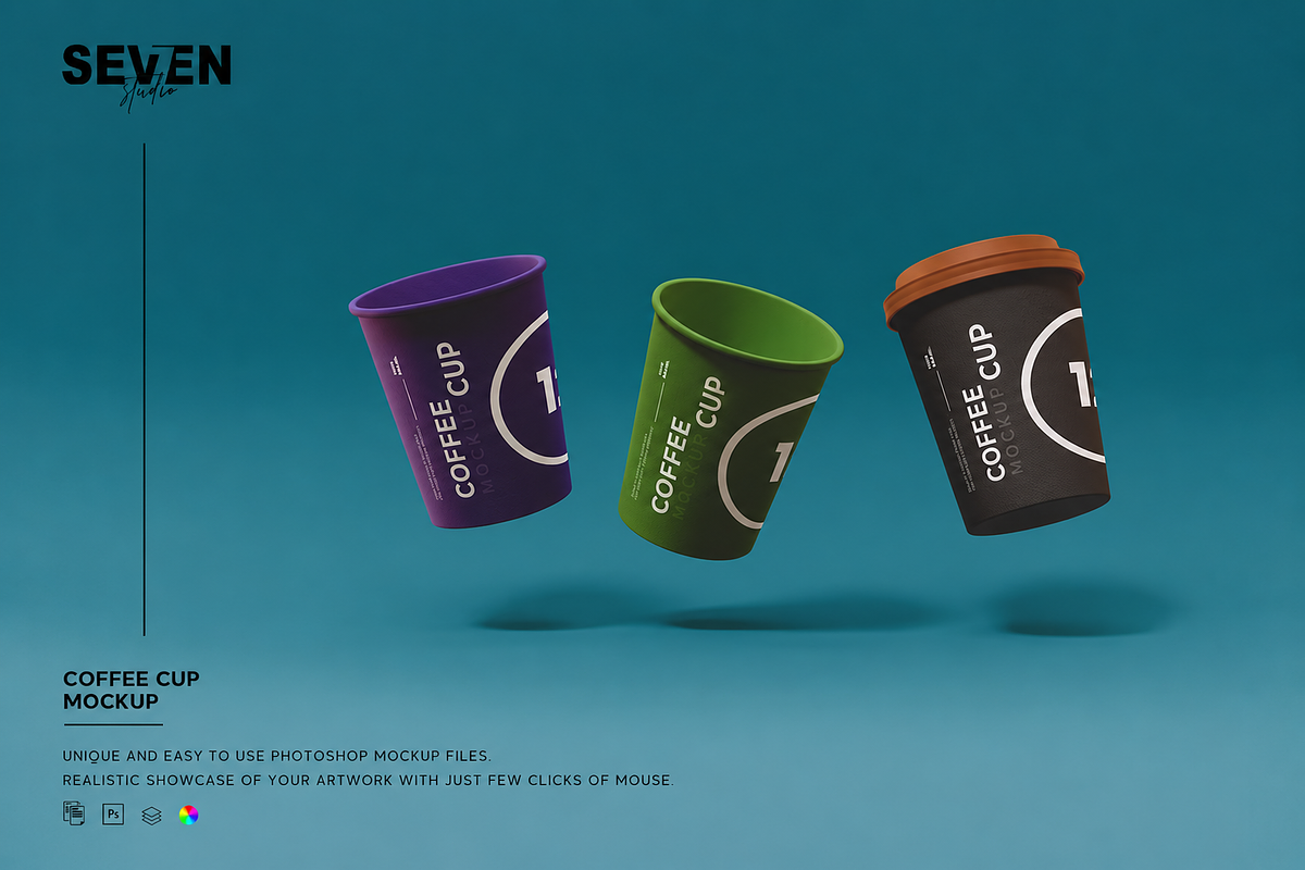 Paper Cup Mockup Template, a Cups & Container Mockup by Se٧enStudio (Photo 1 of 2)