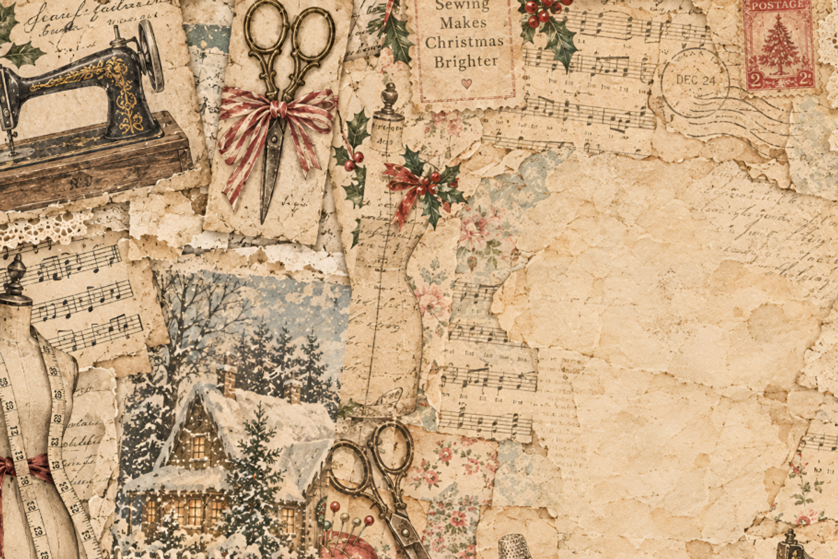 Sewing Christmas Junk Journal Pages, a Background Graphic by Markicha Art (Photo 4 of 5)