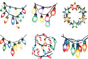 Sparkling Christmas Lights Clipart, an Illustration by CraftArtStudio (Thumbnail 2 of 6)