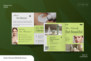 Green Skincare Bifold Brochure, a Brochure Template by Annora Studio