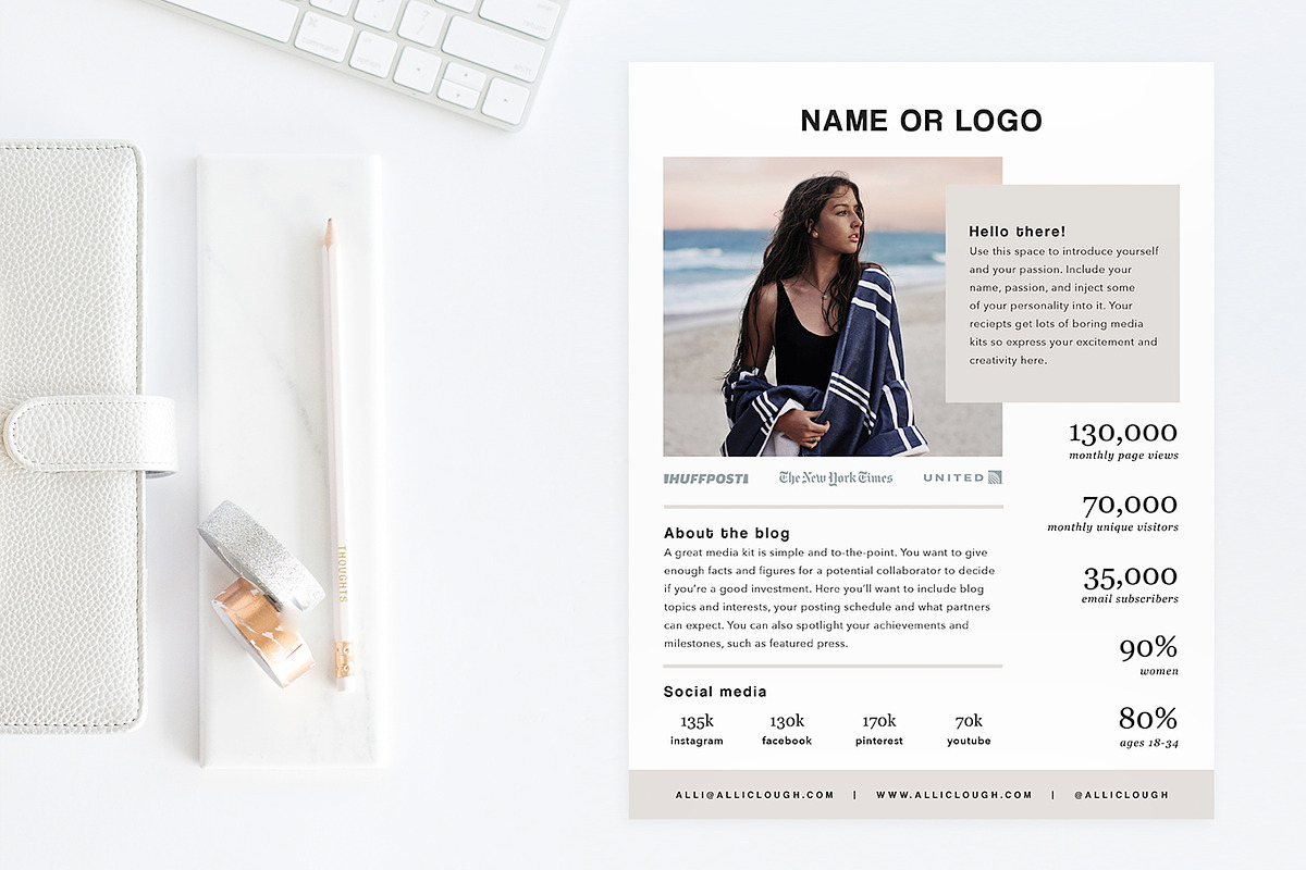 Media Kit Template, Canva / Adobe, a Resume Template by Edit & Go Templates (Photo 4 of 4)