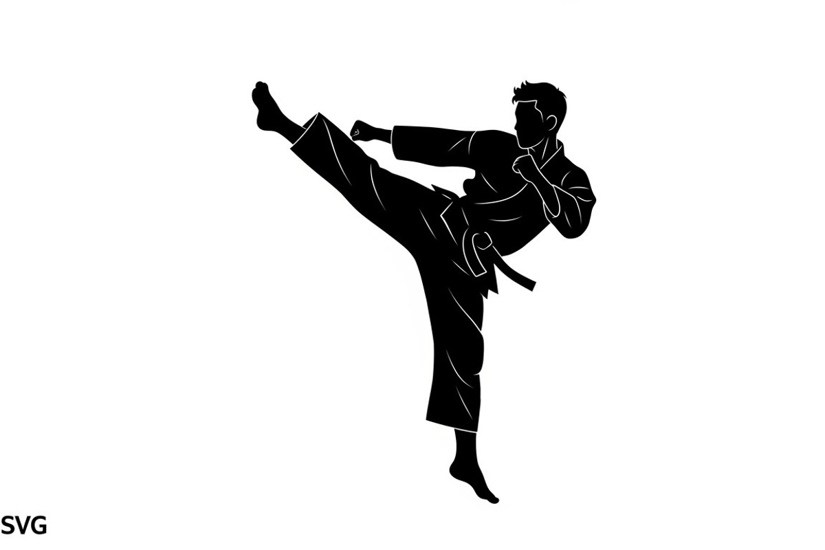 Dynamic martial arts kick silhouette, a Graphic by Amazin_art (Photo 27 of 36)