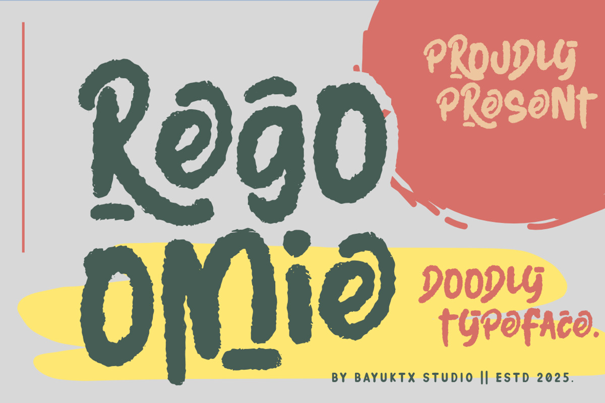 Regoomie – Doodly Display Font, a Handwritten Font by Bayuktx (Photo 1 of 10)