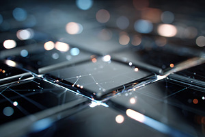 Modern abstract technology background featuring glowing lines and geometric sha, a Technology Photo by AlyaAnd