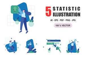 Statistic Flat Illustration