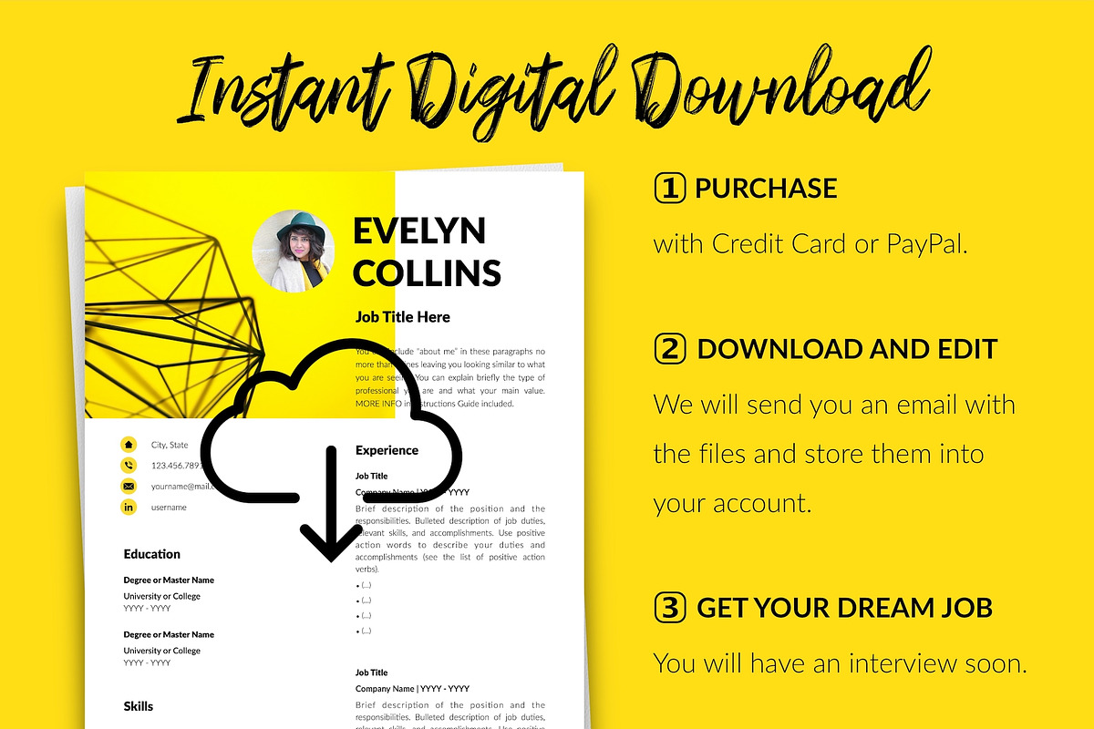 Modern Resume Bundle / CV - Evelyn, a Resume Template by Templates Design Co. (Photo 14 of 17)