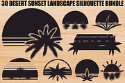 Desert Sunset Landscape Bundle, an Illustration by yasushie (Thumbnail 9 of 31)