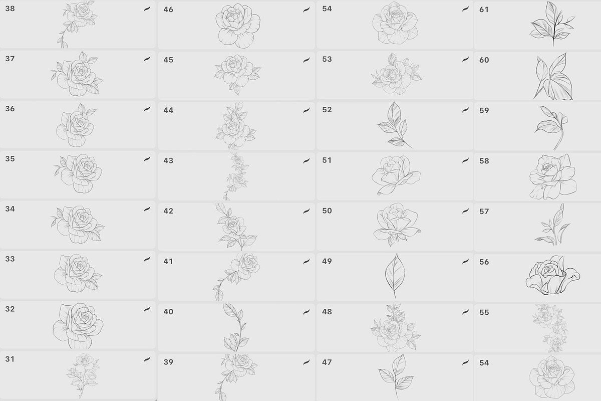 Procreate flower stamp, roses brush, a Brush Add-On by AnnaPolitmerskaja (Photo 2 of 4)