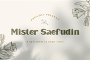 Mister Saefudin - Elegant Serif Font, a Serif Font by StringLabs (Thumbnail 1 of 13)