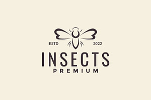 Insect Fly Hipster Logo Desig