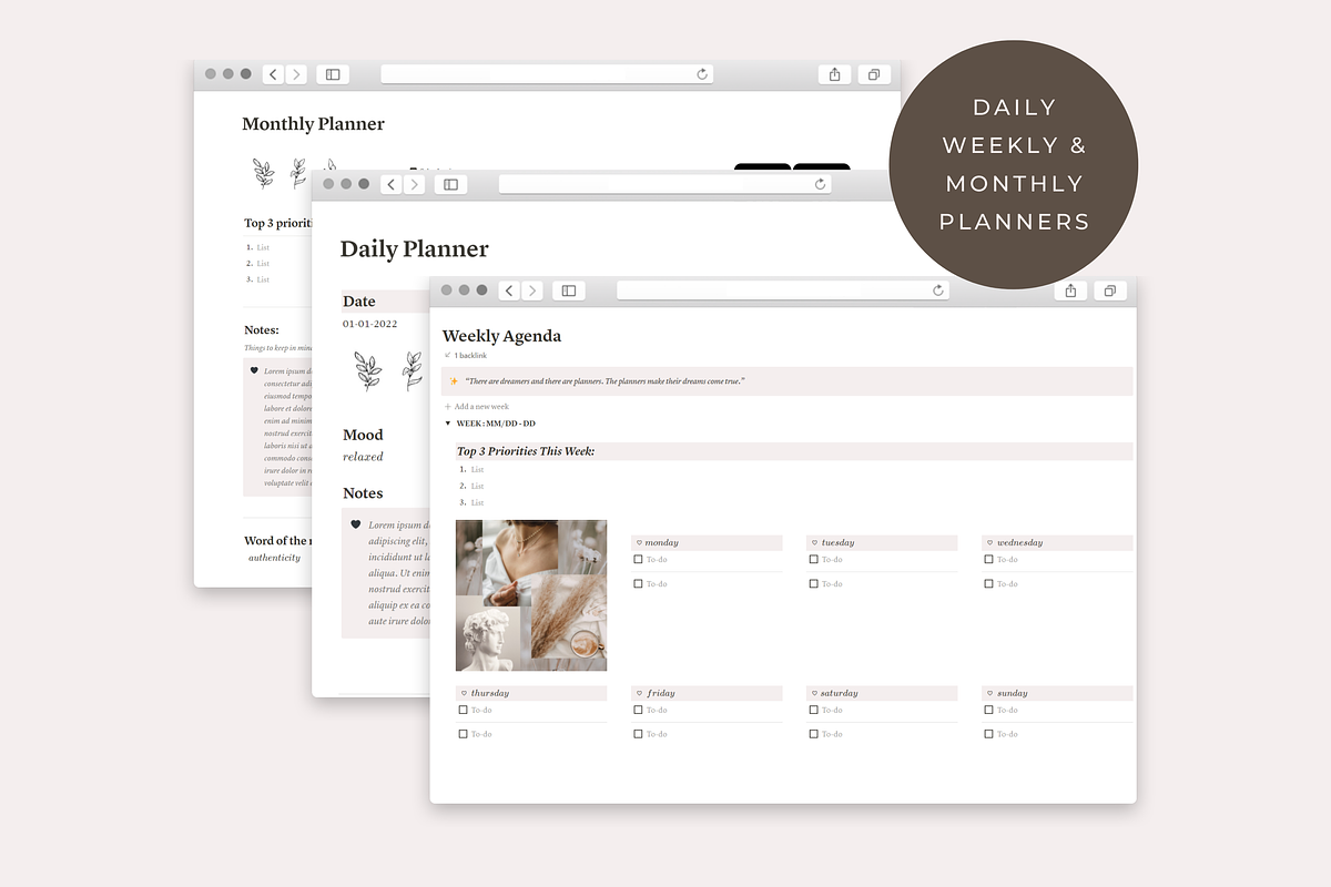 Notion Life Planner, a Stationery Template by AestheticOrganizer (Photo 4 of 10)
