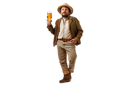 Stylish man toasting with beer on, a Person Photo by Ylivdesign