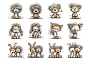 Whimsical woodland spring clipart, an Illustration by SinaCreation (Thumbnail 2 of 11)