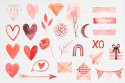 Watercolor Valentine Day Clipart, a Decorative Illustration by MilanaDesignShop (Thumbnail 2 of 3)