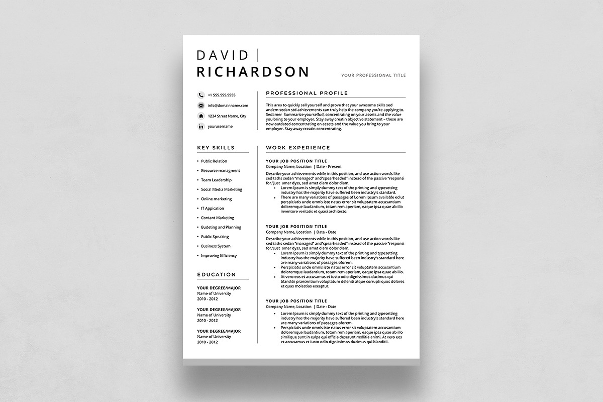 Canva Minimal Resume Template, a Resume Template by DesignDevisers (Photo 2 of 10)