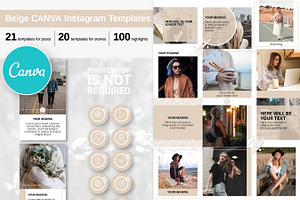 Beige Puzzle CANVA Insta Templates