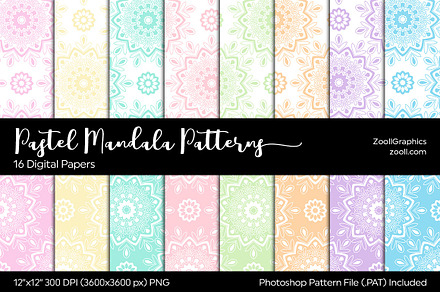 Pastel Mandala Digital Papers