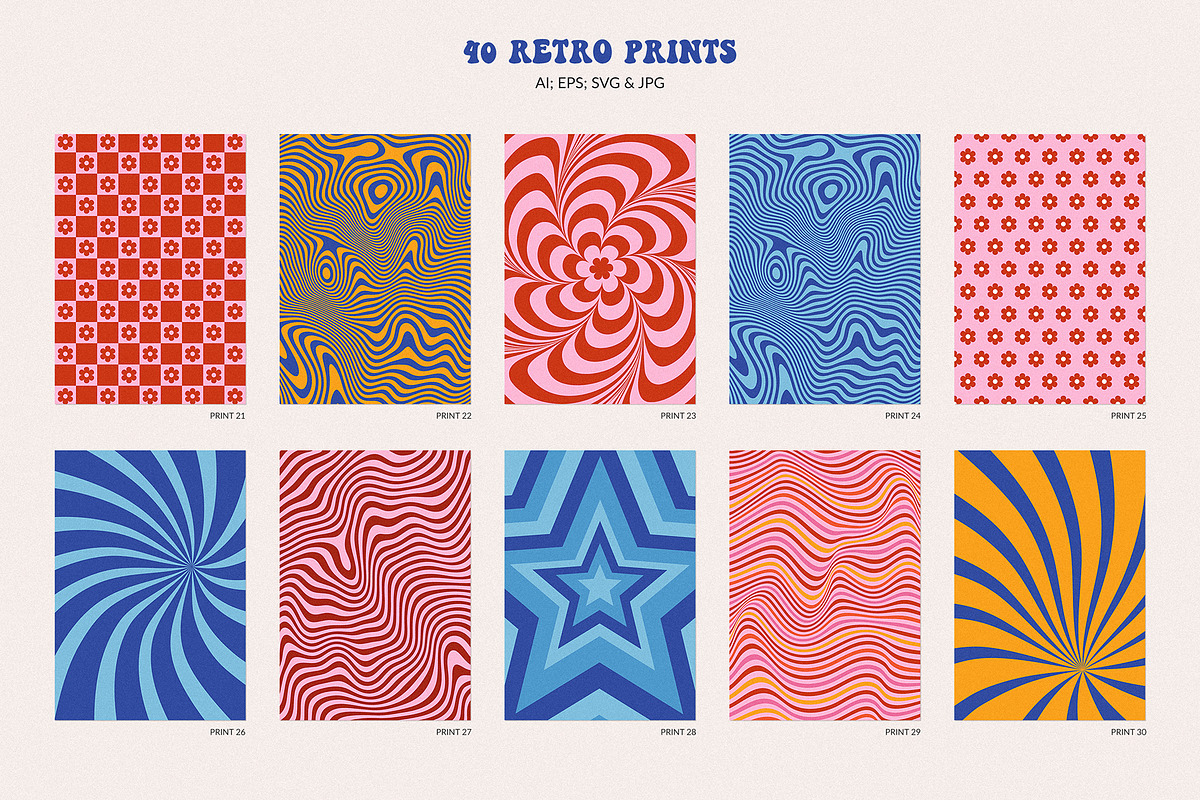 Retro Vibes Graphic Set 60s 70s, an Illustration by May Motif (Photo 11 of 23)